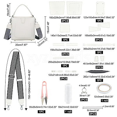 DIY PU Leather Knitting Crochet Bucket Bags DIY-WH0196-47B-1