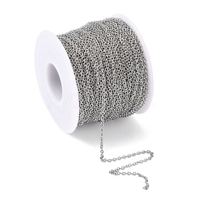 Tarnish Resistant 304 Stainless Steel Cable Chains CHS-R003-0.4mm-1