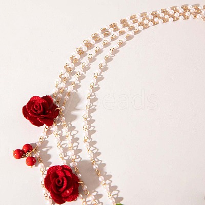 Cloth Flower Alloy Multi-Layered Chain Belts FS-WGC7D80-01-1