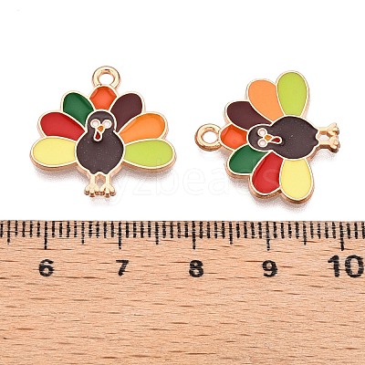 Thanksgiving Day Theme Alloy Enamel Pendants X-ENAM-T020-35B-1