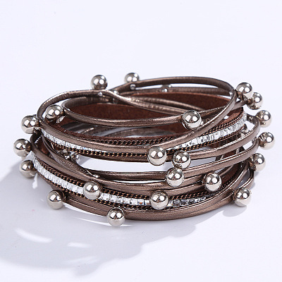 PU Leather Multi-layered Bracelets WG13214-09-1