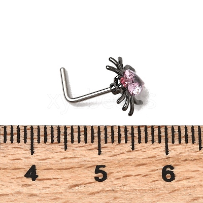 Heart Spider 316L Surgical Stainless Steel with Cubic Zirconia L-Shaped Nose Rings FS-WG44168-02-1