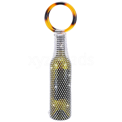Sparkly Rhinestone Wine Bottle Bag AJEW-WH0609-899D-1