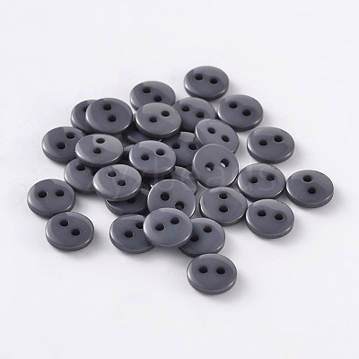 2-Hole Flat Round Resin Sewing Buttons for Costume Design BUTT-E119-28L-01-1