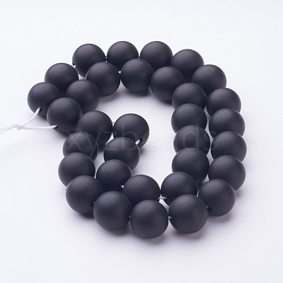 Natural Black Agate Beads Strands G-D543-12mm-1