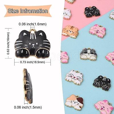 35Pcs 7 Colors Alloy Enamel Pendants ENAM-CJ0002-67-1