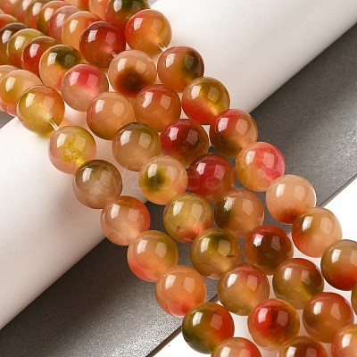 Natural Dyed White Jade Beads Strands G-M402-C04-27-1