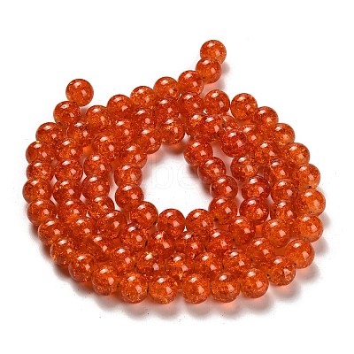 Spray Painted Crackle Glass Beads Strands CCG-Q001-10mm-09-1