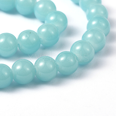 Imitation Jade Glass Beads Strands DGLA-S076-8mm-19-1