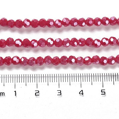 Electroplate Opaque Glass Beads Strands EGLA-A035-P4mm-A16-1