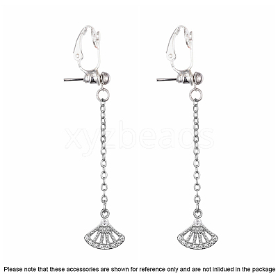 Brass Clip-on Earring Findings X-KK-Q115-S-NF-1