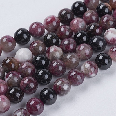 Natural Tourmaline Beads Strands G-G446-8mm-03-1