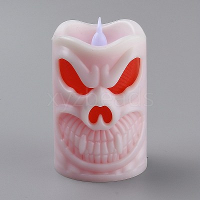 Halloween Resin LED Skull Light AJEW-Z004-01B-1