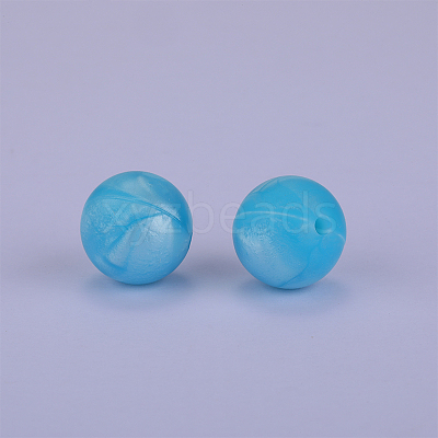Round Silicone Focal Beads SI-JX0046A-54-1
