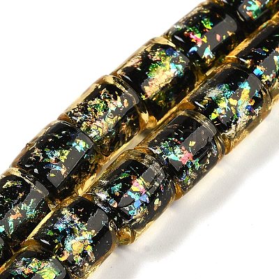 Handmade Dichroic Foil Glass Beads Strands DICH-U001-09B-1