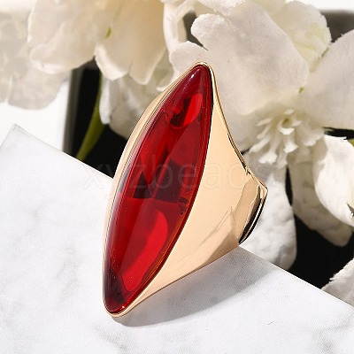 Resin Horse Eye Finger Rings RJEW-R006-01G-01-1