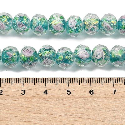 Handmade Foil Lampwork Beads Strands FOIL-S136-001F-1