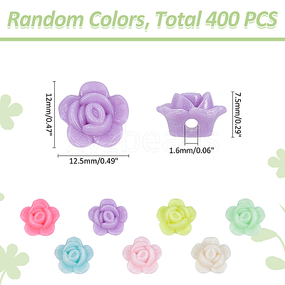 400Pcs Opaque Acrylic Beads MACR-ME0001-10-1