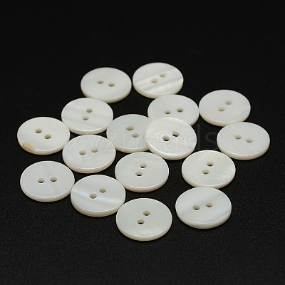 2-Hole Shell Flat Round Buttons X-BUTT-P012-12-1