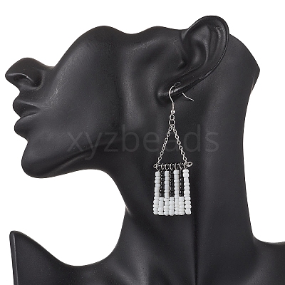 Handmade Glass Seed Beads Dangle Earrings EJEW-TA00698-1