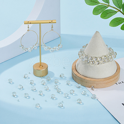 Electroplate Transparent Glass Beads Strands EGLA-FI0001-01A-1