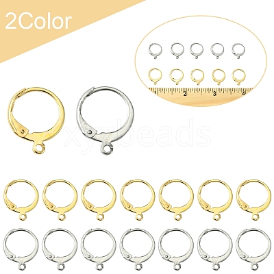 40Pcs 2 Colors 304 Stainless Steel Leverback Earring Findings STAS-FS0001-72-1