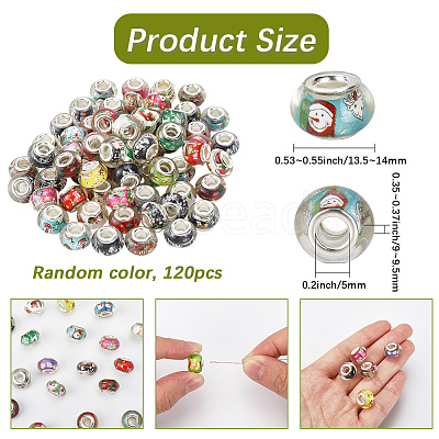 120Pcs Resin European Beads RPDL-SP0001-01-1