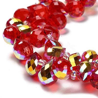 Electroplate Glass Beads Strands EGLA-D030-17F-1