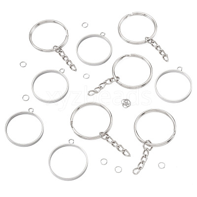 5Pcs 304 Stainless Steel Open Back Bezel Pendants STAS-TAD0001-01G-1