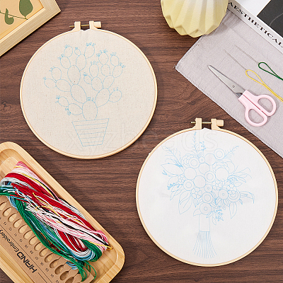 2 Sets 2 Styles DIY Embroidery Kits DIY-GF0009-97B-1