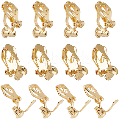 24Pcs Brass Clip-on Earring Findings FIND-SC0013-11G-1