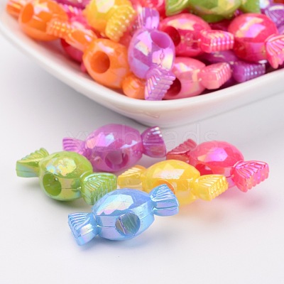 Plating Acrylic Beads X-PPDL021Y-1
