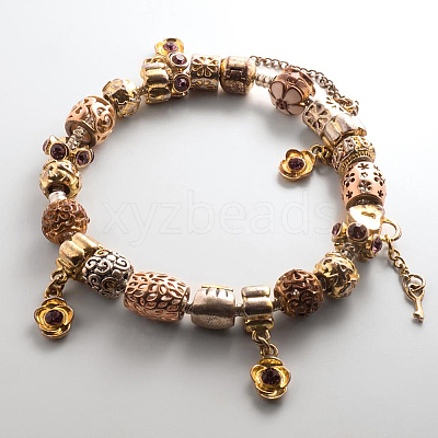 20Pcs 2 Styles Rack Plating Brass Spacer Beads KK-GO0001-37-1