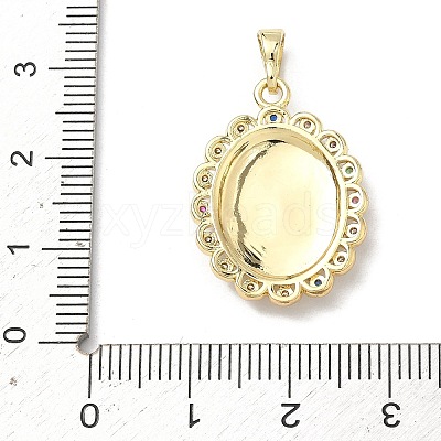 Brass Micro Pave Cubic Zirconia Pendants KK-H255-18G-1