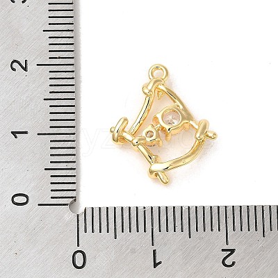 Brass Micro Pave Cubic Zirconia Pendants KK-D091-04G-1