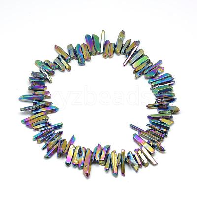 Plated Natural Quartz Crystal Beads Strands G-R435-09C-1