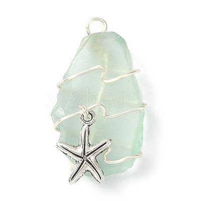 Sea Glass Pendants PALLOY-JF02217-1