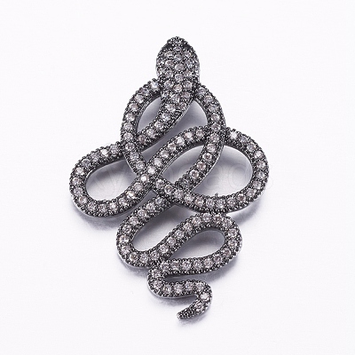 Brass Micro Pave Cubic Zirconia Pendants ZIRC-E135-42B-1