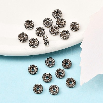 Brass Rhinestone Spacer Beads RB-A014-L5mm-01B-1