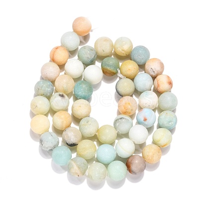 Natural Flower Amazonite Beads Strands G-G692-01F-8mm-1