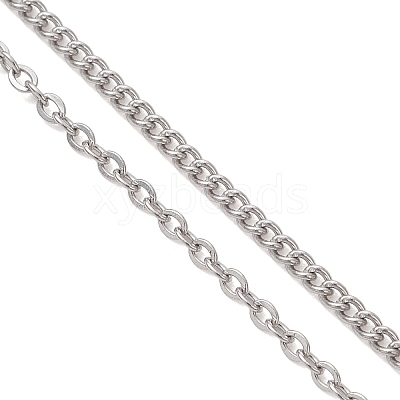 304 Stainless Steel Cable Chain Twisted Chain Slider Bracelet Making AJEW-JB01509-02-1
