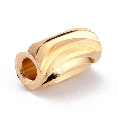 Brass Corrugated Beads KK-O133-210B-G-1