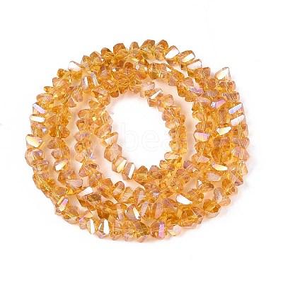 Electroplate Transparent Glass Beads Strands GLAA-N021-4mm-24-1