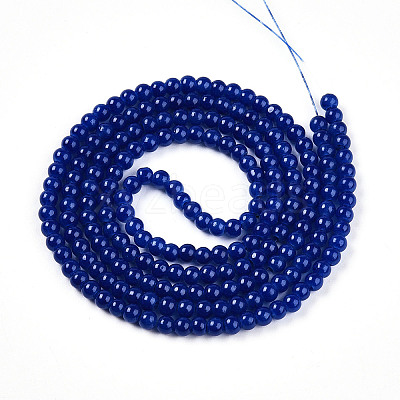 Baking Paint Imitation Jade Glass Round Bead Strands DGLA-Q021-4mm-33-1