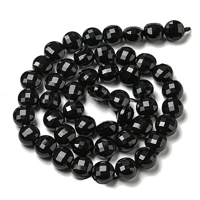 Natural Black Onyx(Dyed & Heated) Beads Strands G-K351-A02-01-1