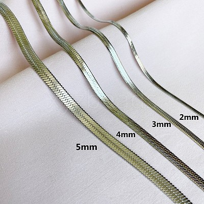 304 Stainless Steel Snake Chain Necklaces for Women WG80FEF-32-1