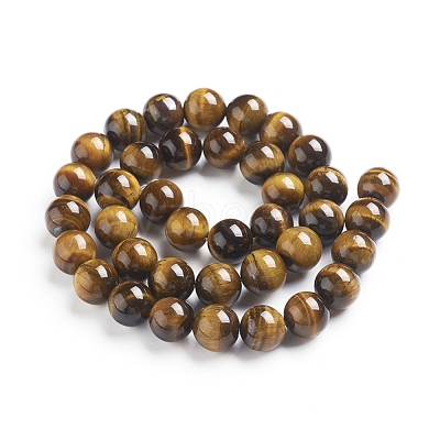 Round Tiger Eye Beads Strands Z0RQT013-1