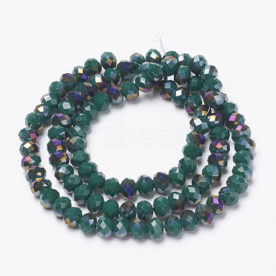 Electroplate Opaque Glass Beads Strands X-EGLA-A034-P8mm-F06-1