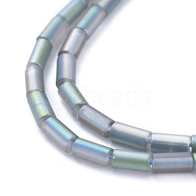 Electroplate Frosted Glass Beads Strands EGLA-K014-BF-FR01-1