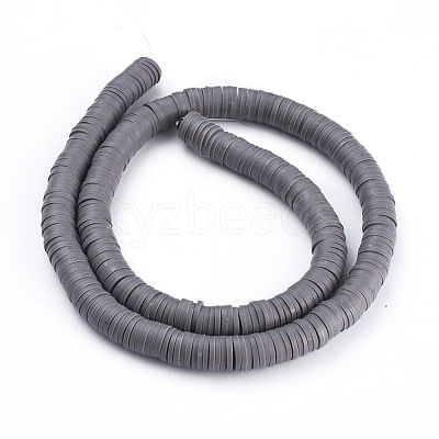 Flat Round Handmade Polymer Clay Beads CLAY-R067-8.0mm-41-1